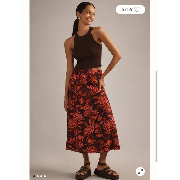 FARM Rio Dresses & Skirts - Farm Rio Anthropologie Slip Midi Skirt Size Small